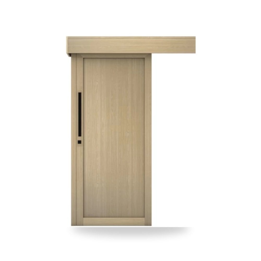باب سحاب خشبي معماري - 110 × 265 سم - سمك 6 سم - باللون البيج العصري