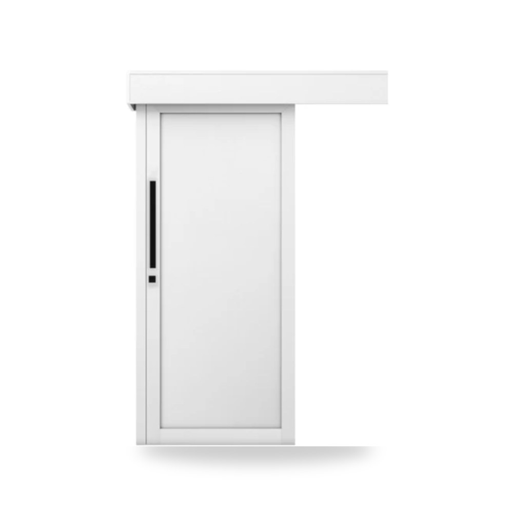 باب سحاب خشبي معماري - 110 × 265 سم - سمك 6 سم - باللون الأبيض النقي - موديل TR7 موديل