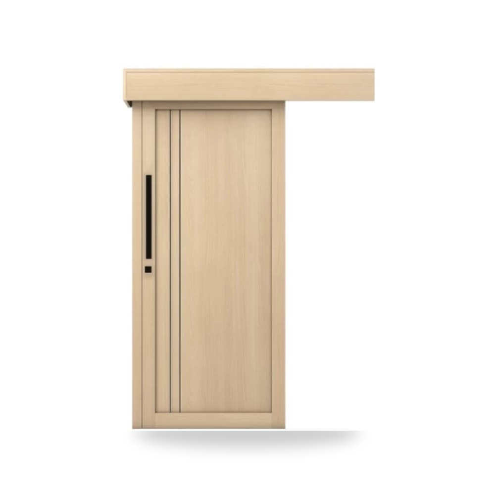 باب سحاب خشبي معماري عالي الجودة 600 × 600 سم سمك 6 سم - خشب طبيعي فاتح موديل bm02-398