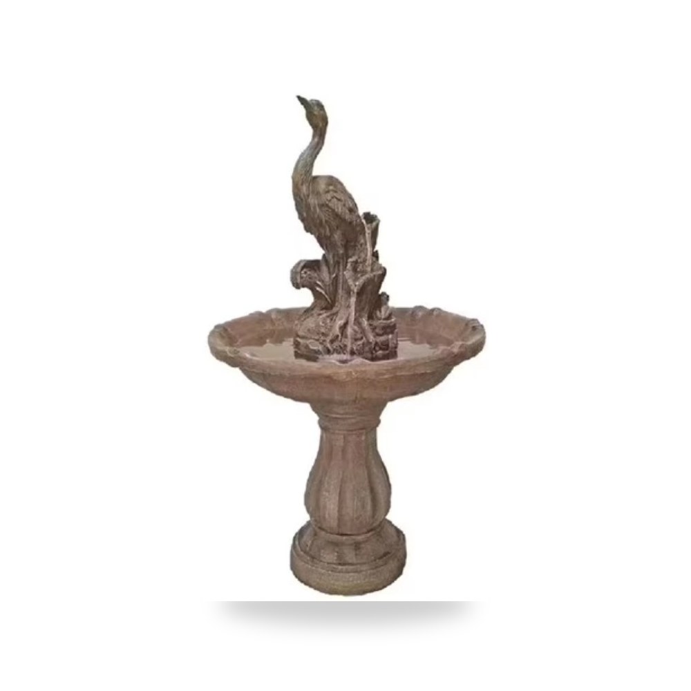 نافورة فايبر دائرية 57 × 99 سم، لون بني موديل number-21p0302-775
