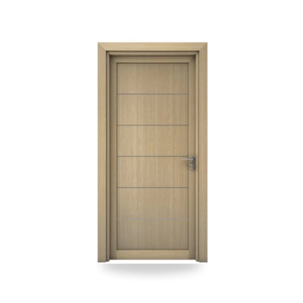 باب خشبي مفرد فاخر - 115 × 235 سم - سمك 6 سم - باللون البيج العصري - موديل M01