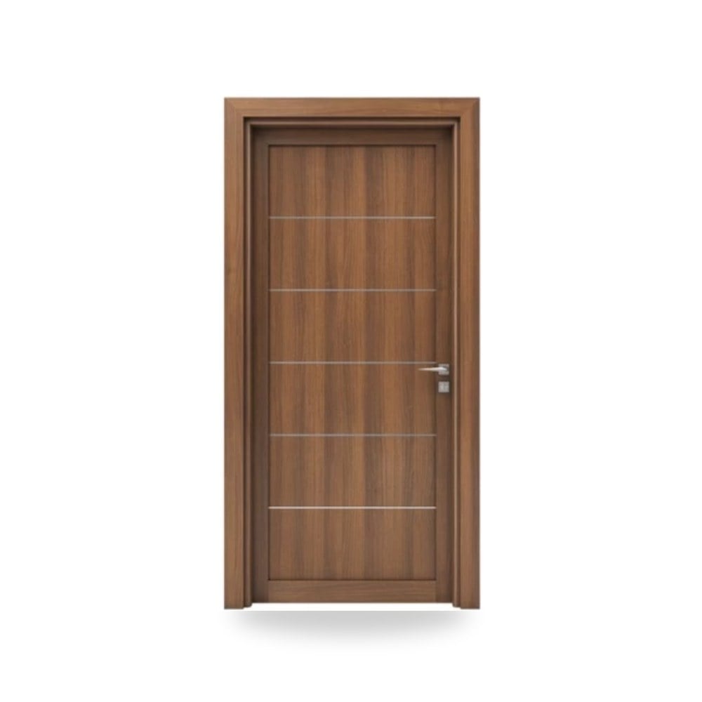 باب خشبي مفرد فاخر - 115 × 235 سم - سمك 6 سم - باللون البني الطبيعي - موديل M01 موديل