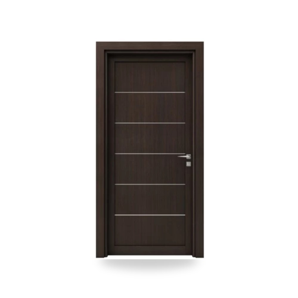 باب خشبي مفرد فاخر - 115 × 235 سم - سمك 6 سم - باللون البني الطبيعي - موديل YT-07397116