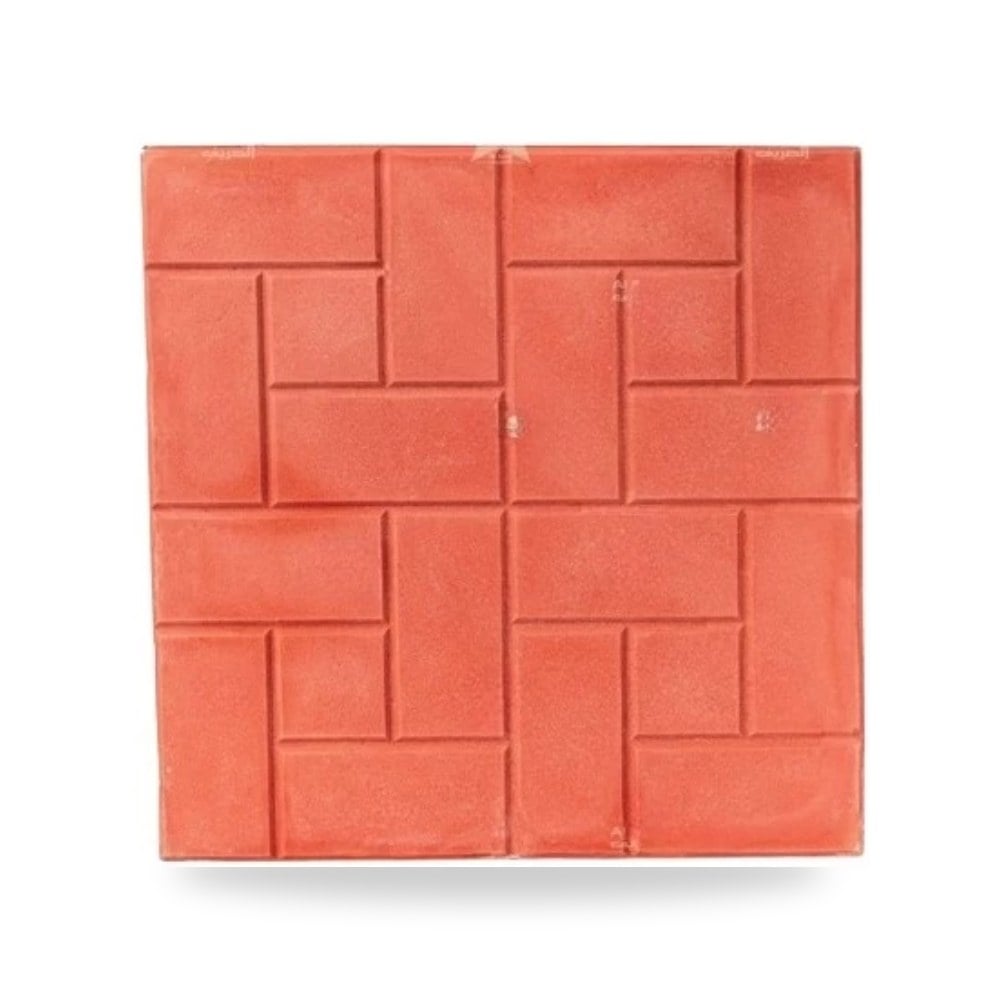 بلاط اسمنتي احمر فاتح موديل 188 مقاس 40×40× 4 سم