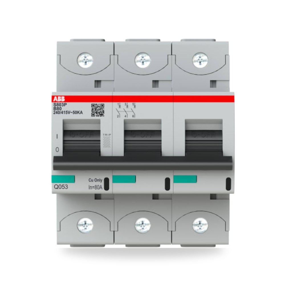 قاطع تيار أوتوماتيكي MCB S800N ثلاثي 80A ريمكو للتوريدات الصناعية (Reemco Industrial)