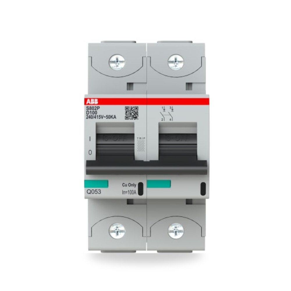 قاطع تيار أوتوماتيكي MCB S800N ثنائي 100A ريمكو للتوريدات الصناعية (Reemco Industrial)