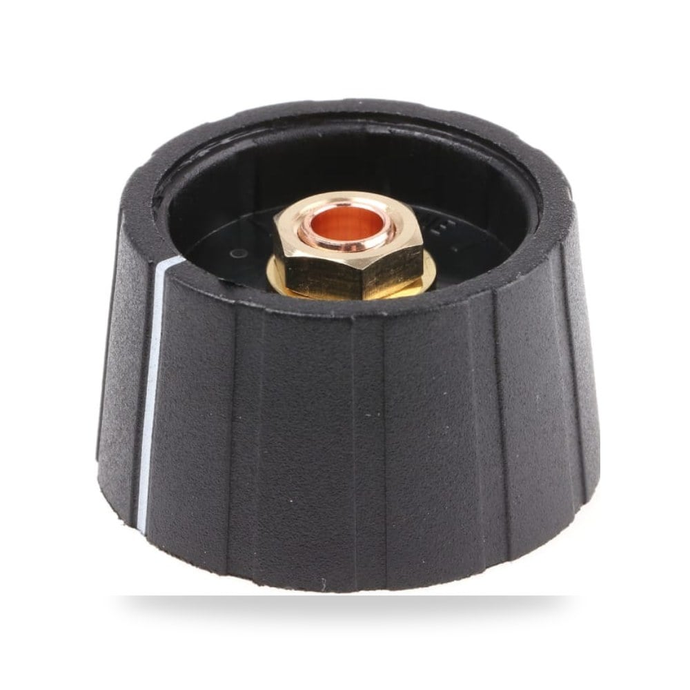 مقبض تحكم بكره لبوتنشيوميتر (عمود 6mm, قطر 29.5 mm) RS PRO موديل S291 006BK آر إس