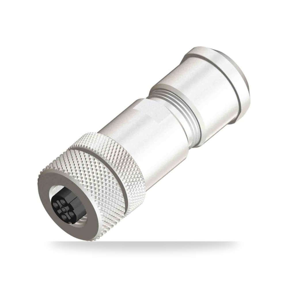 موصل دائري صناعي معتمد M12 4 أطراف أنثى طراز ريمكو للتوريدات الصناعية (Reemco Industrial)