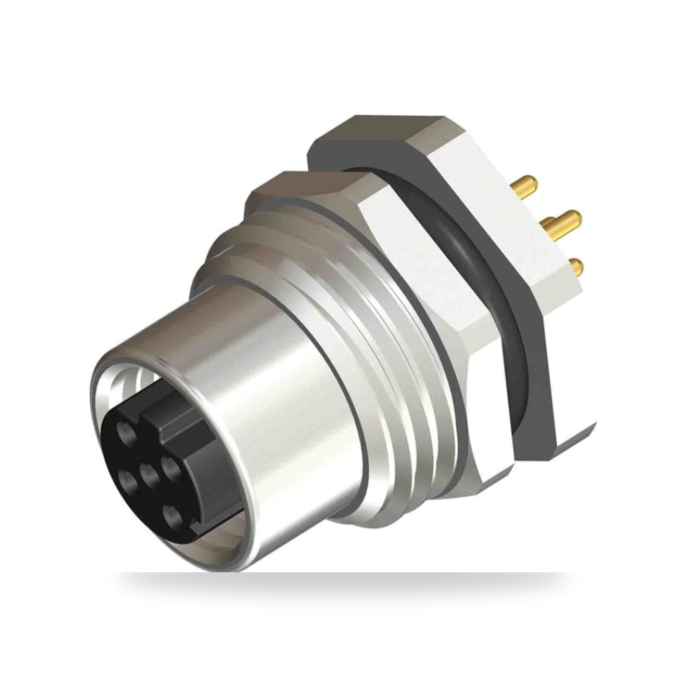 موصل دائري صناعي معتمد M12 4 أطراف أنثى طراز ريمكو للتوريدات الصناعية (Reemco Industrial)