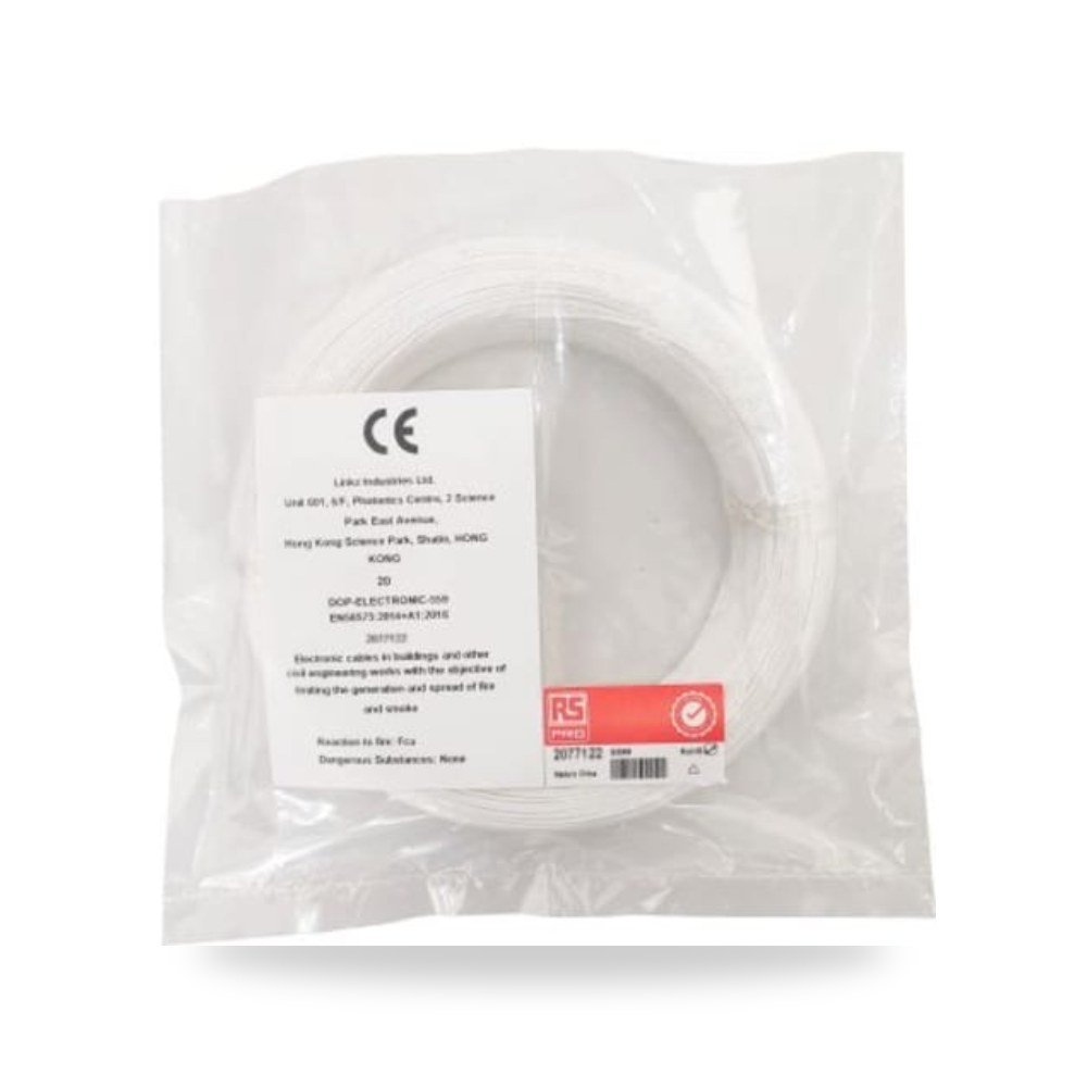 سلك توصيل مرن بوردات 26 AWG أبيض 50 متر RS ريمكو للتوريدات الصناعية (Reemco Industrial)