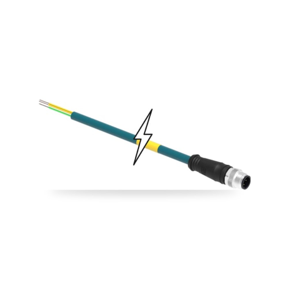 كابل توصيل حساسات ومشغلات M12 4 طراز D معتمد ريمكو للتوريدات الصناعية (Reemco Industrial)