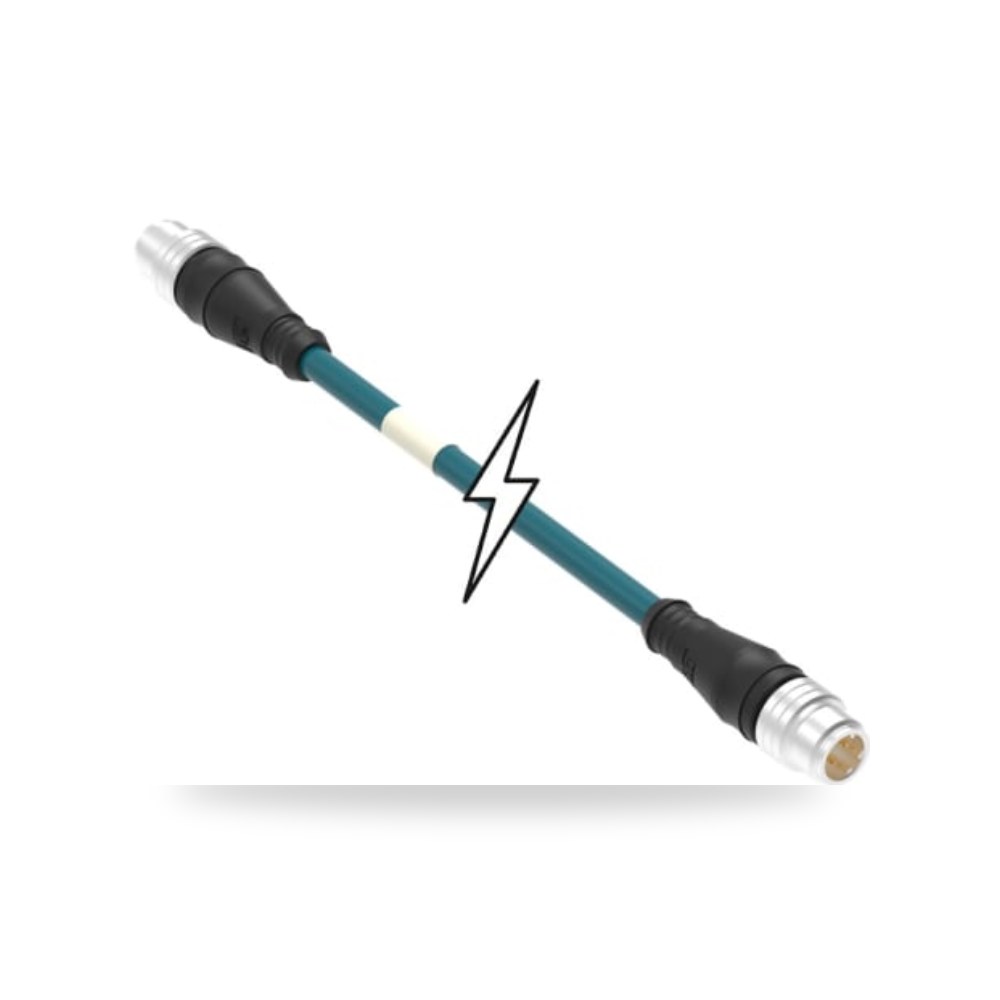 كابل توصيل حساسات ومشغلات M12 4 طراز E صناعي ريمكو للتوريدات الصناعية (Reemco Industrial)