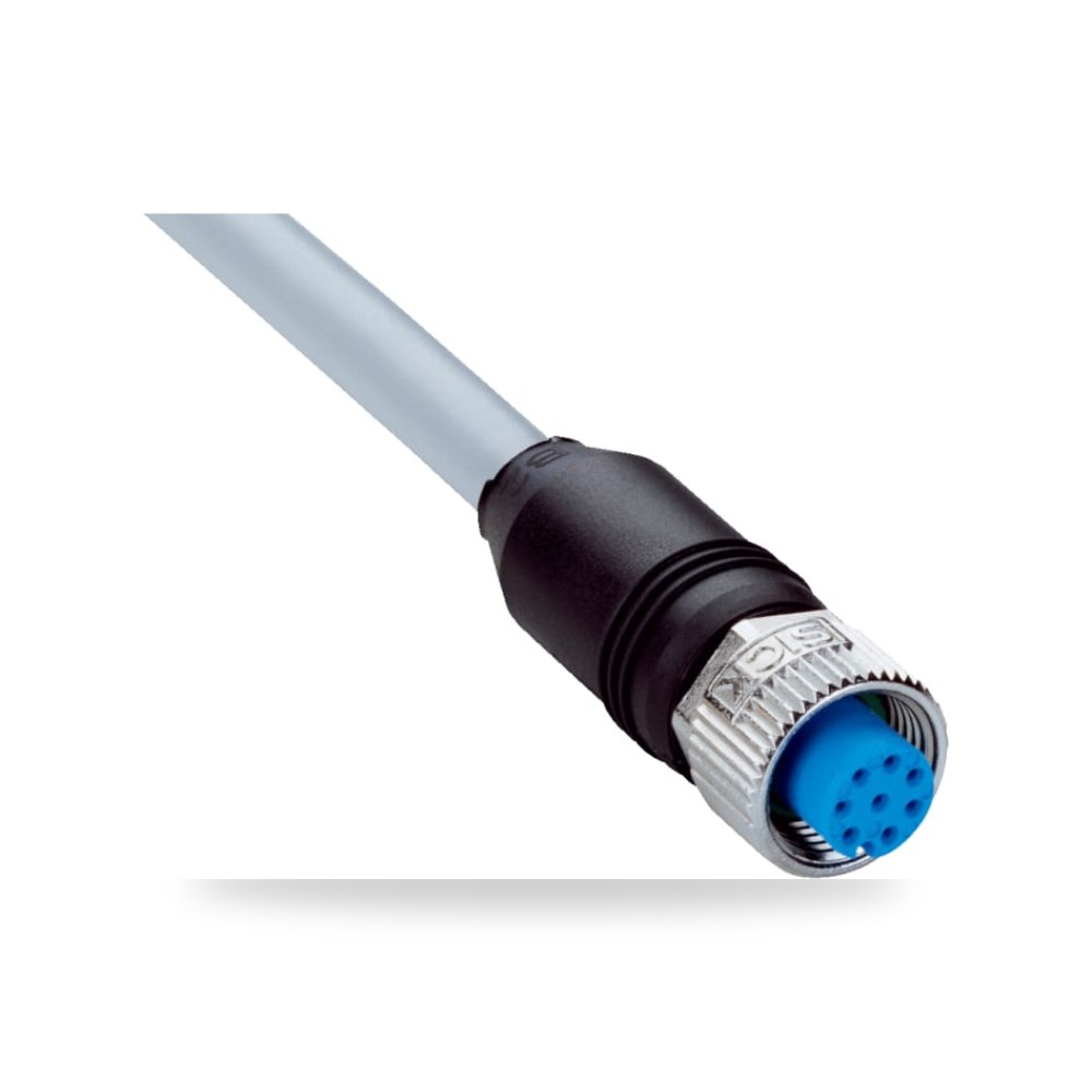 كابل توصيل حساسات ومشغلات M12 8 أطراف طراز B ريمكو للتوريدات الصناعية (Reemco Industrial)