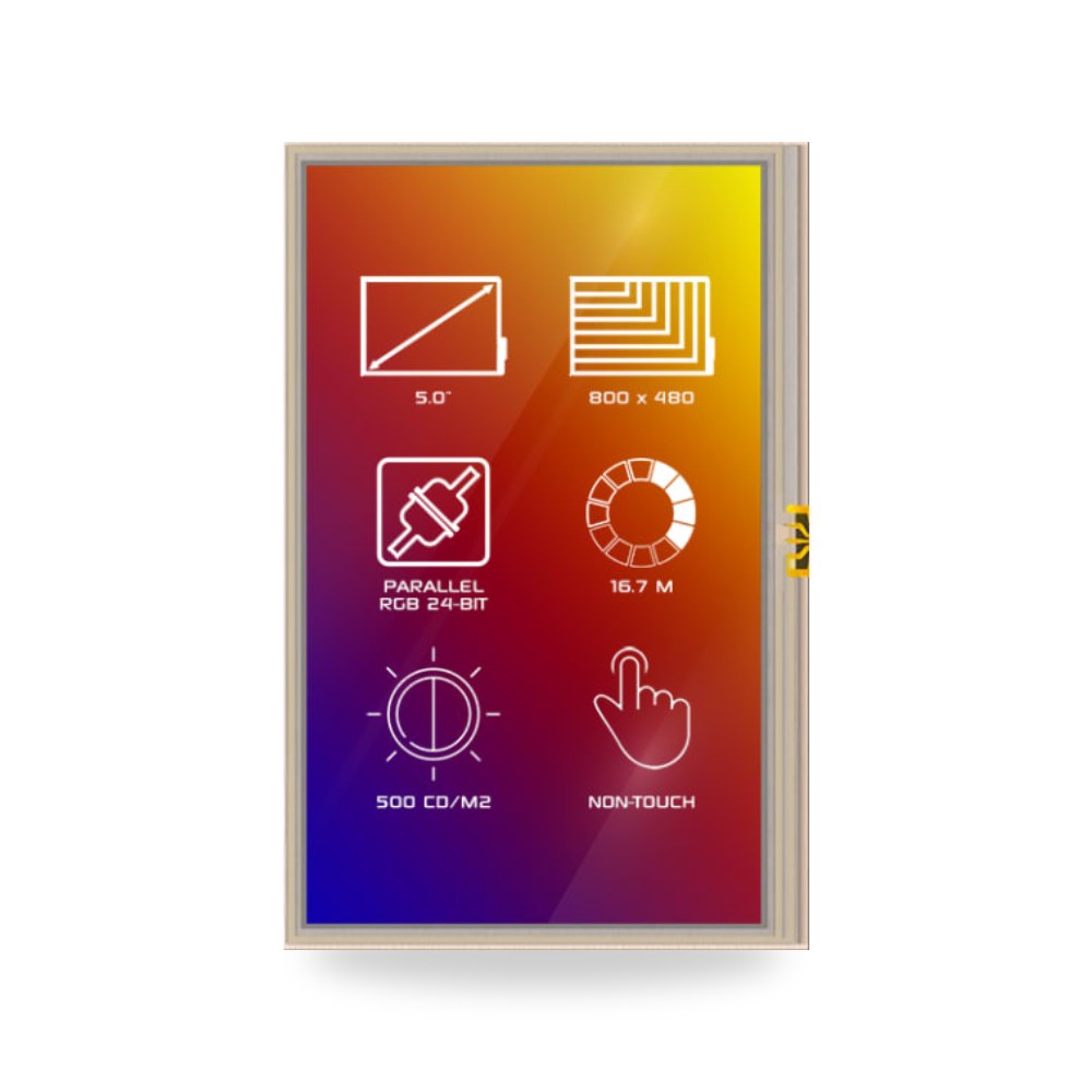 شاشة عرض ملونة TFT LCD صناعية 800 × 480 صناعي ريمكو للتوريدات الصناعية (Reemco Industrial)
