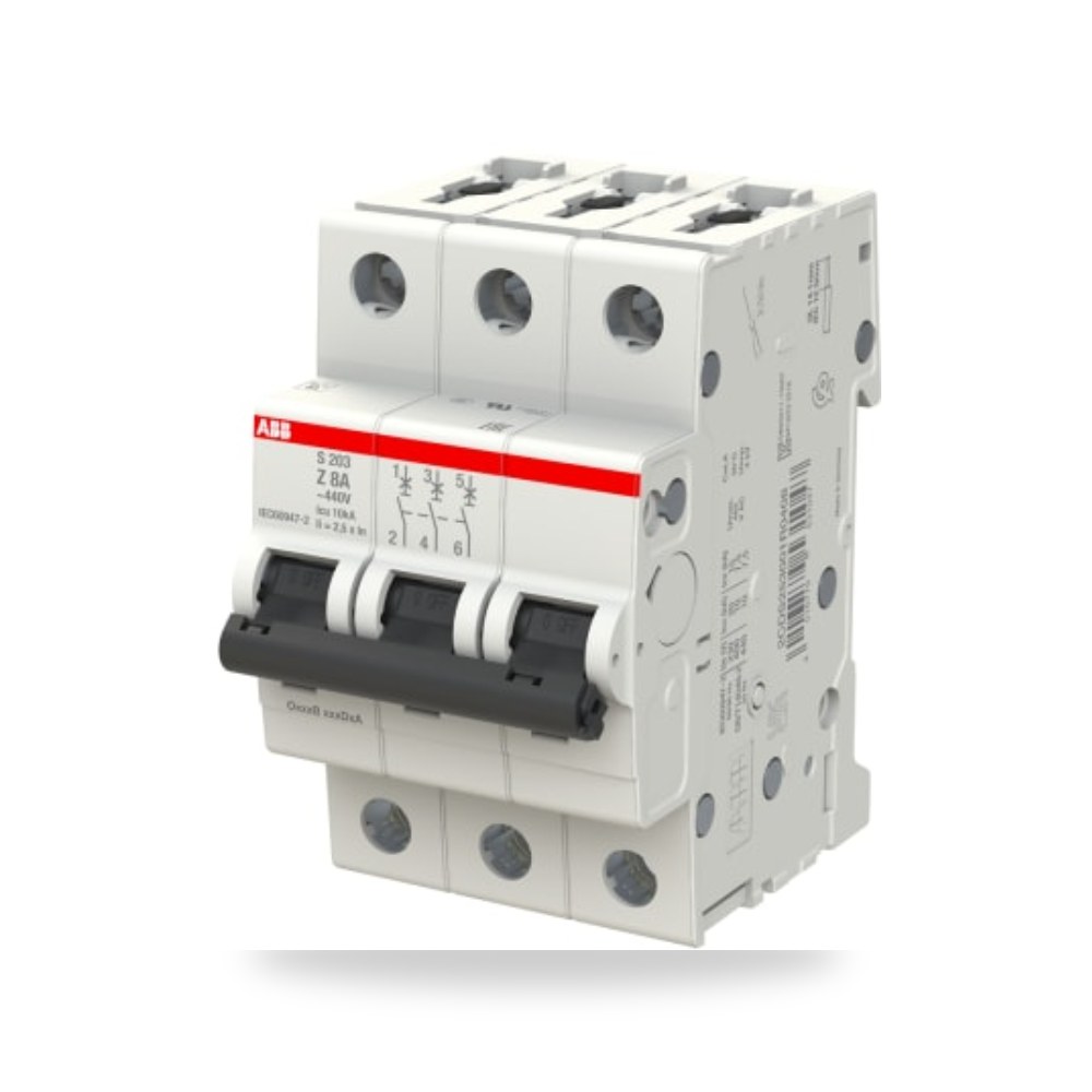 قاطع تيار أوتوماتيكي MCB S200 ثلاثي 8A RS PRO ريمكو للتوريدات الصناعية (Reemco Industrial)