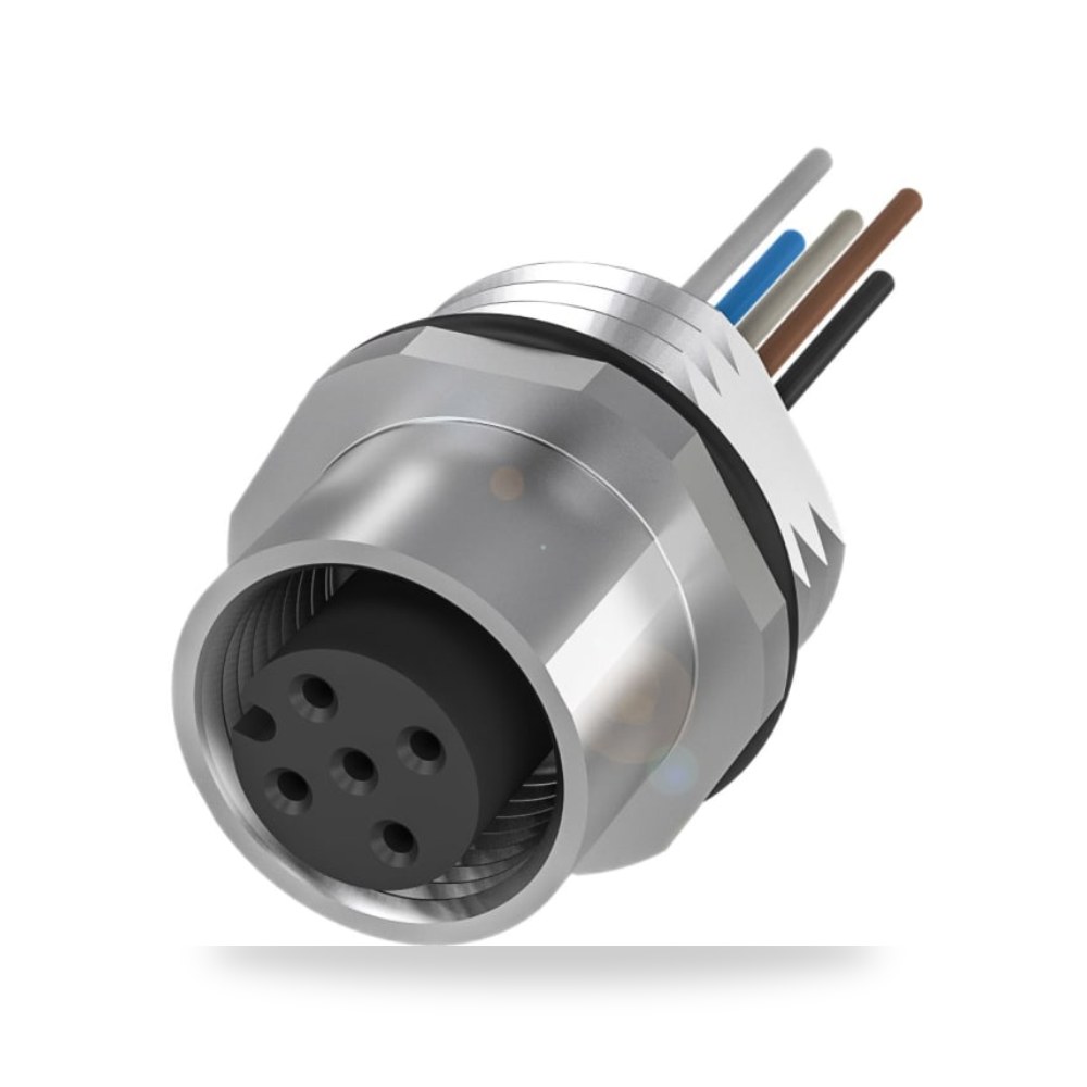 موصل دائري صناعي M12 1 أطراف كابل مستقيم أنثى ريمكو للتوريدات الصناعية (Reemco Industrial)
