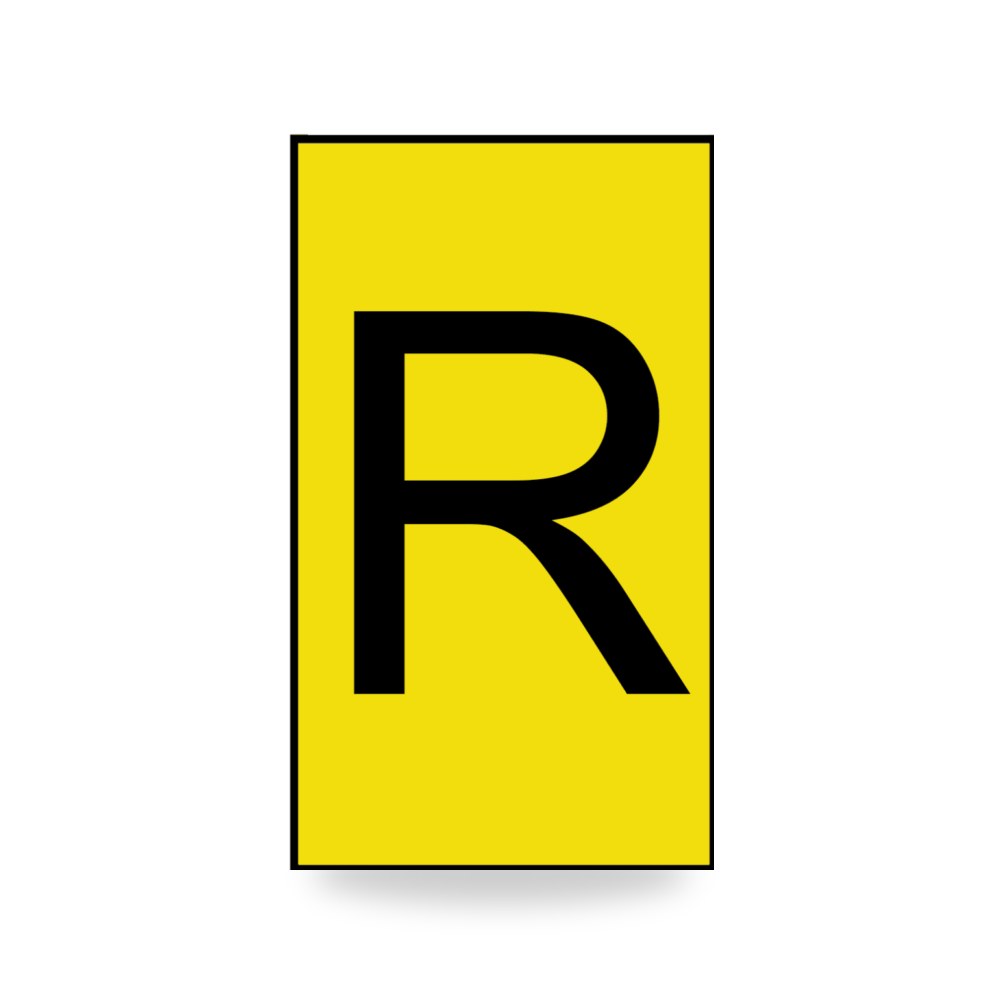 علامة وترقيم كابلات وأسلاك رمز R أصفر قطر 3.6 ريمكو للتوريدات الصناعية (Reemco Industrial)