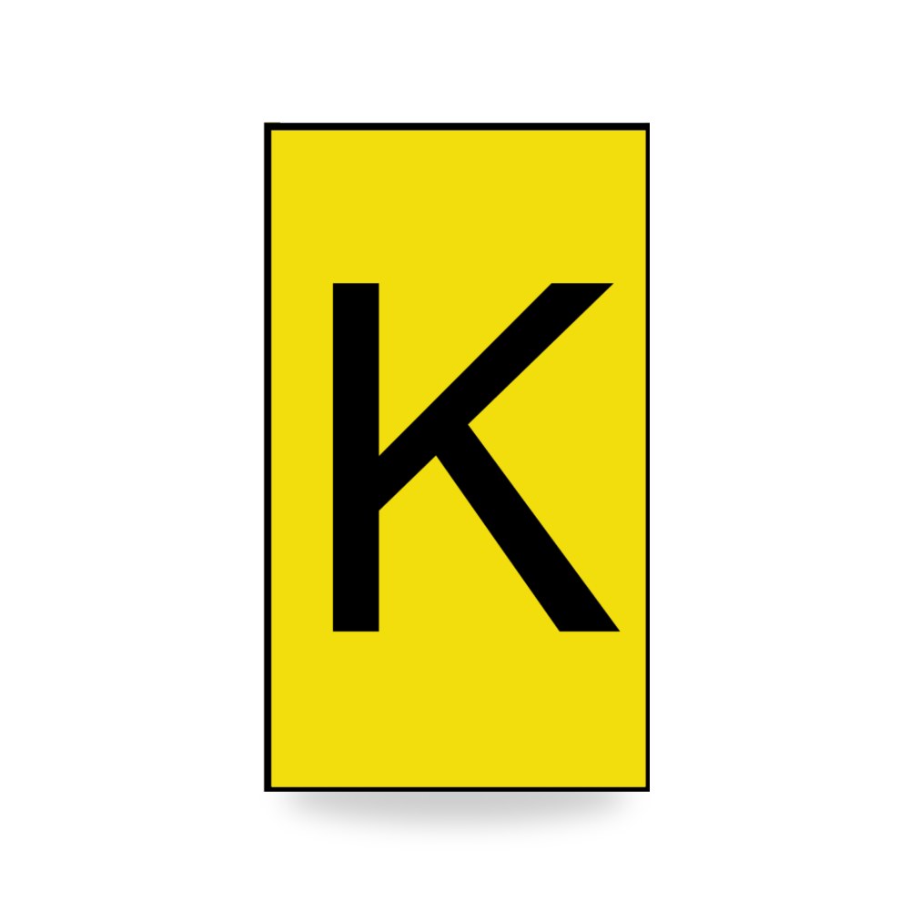 علامة وترقيم كابلات وأسلاك رمز K أصفر قطر 6 ريمكو للتوريدات الصناعية (Reemco Industrial)