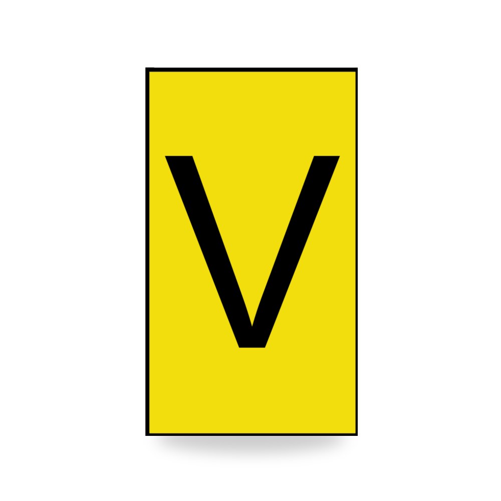 علامة وترقيم كابلات وأسلاك رمز V أصفر قطر 6 ريمكو للتوريدات الصناعية (Reemco Industrial)