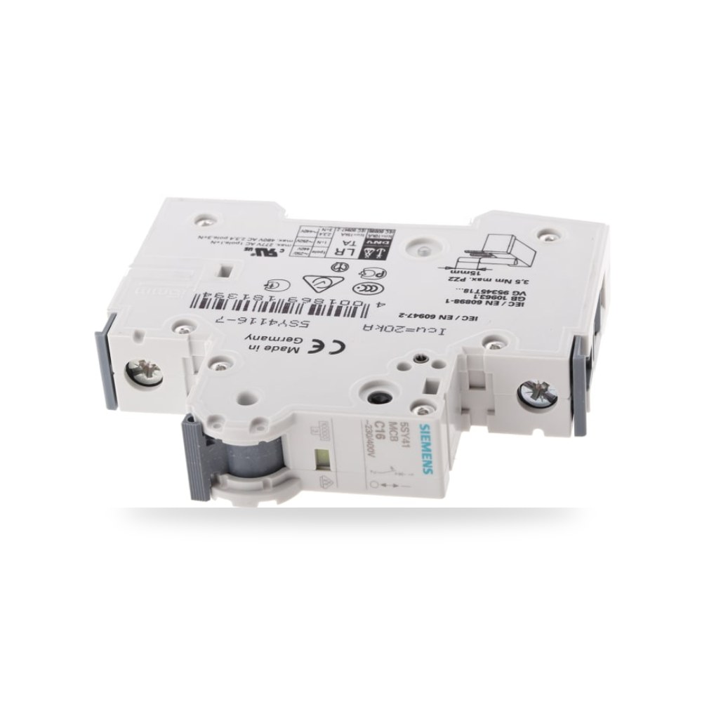 قاطع تيار أوتوماتيكي MCB أحادي 16A منحنى طراز ريمكو للتوريدات الصناعية (Reemco Industrial)
