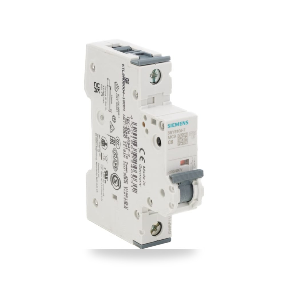 قاطع تيار أوتوماتيكي MCB أحادي 6A منحنى C ريمكو للتوريدات الصناعية (Reemco Industrial)