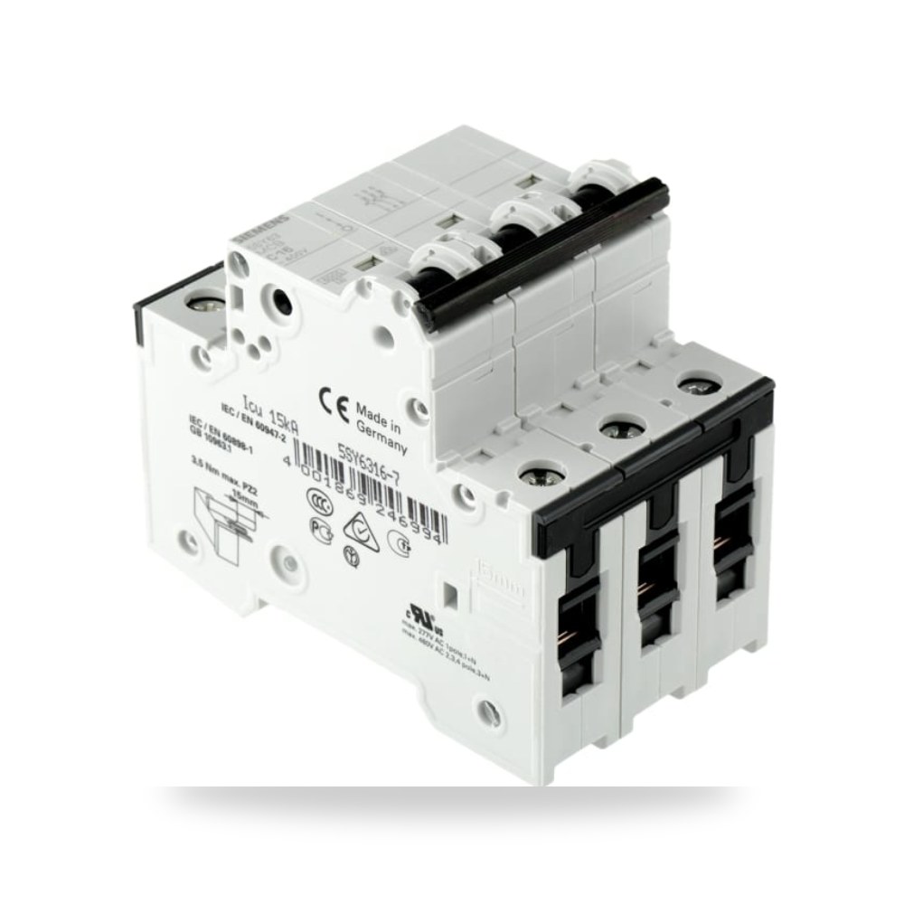 قاطع تيار أوتوماتيكي MCB ثلاثي 16A منحنى C ريمكو للتوريدات الصناعية (Reemco Industrial)