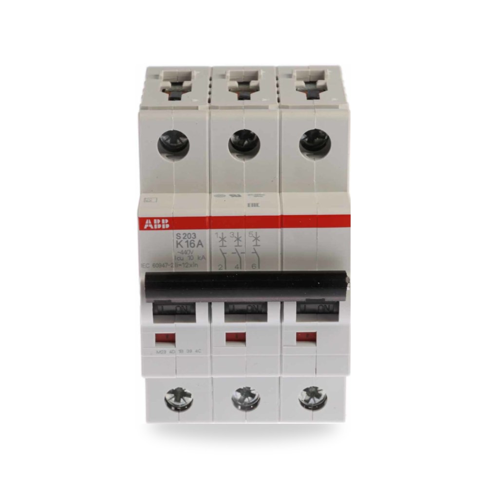 قاطع تيار أوتوماتيكي MCB S200 ثلاثي 16A صناعي ريمكو للتوريدات الصناعية (Reemco Industrial)