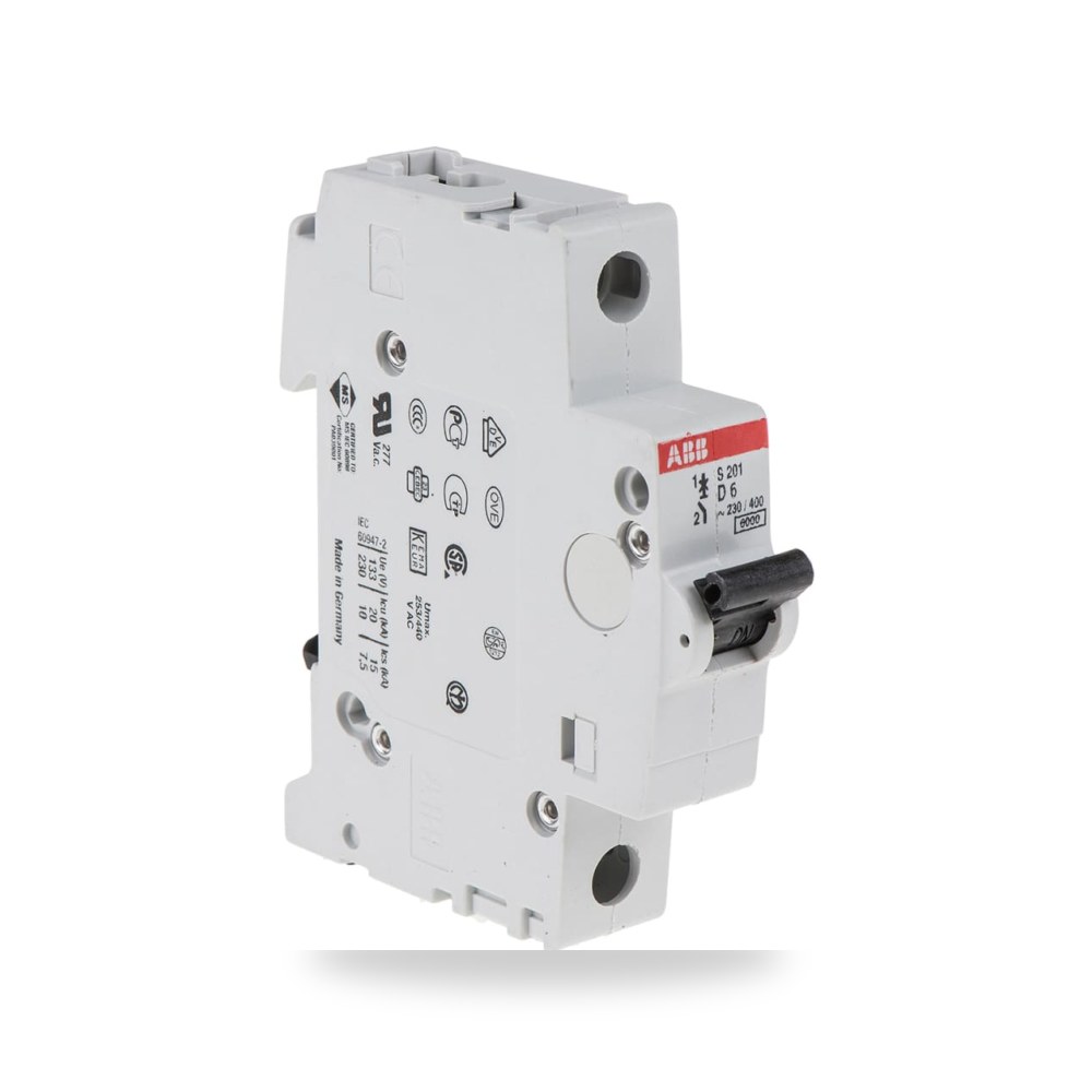 قاطع تيار أوتوماتيكي MCB أحادي 6A منحنى D ريمكو للتوريدات الصناعية (Reemco Industrial)