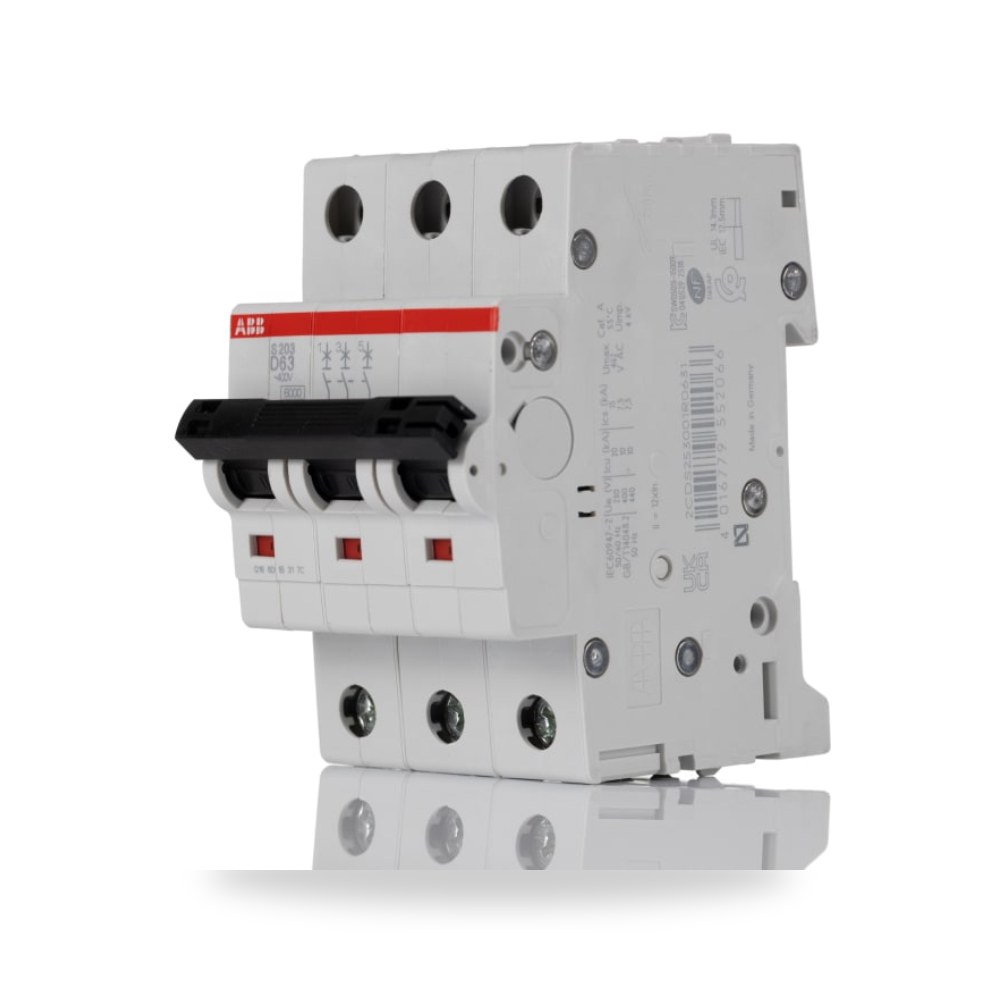 قاطع تيار أوتوماتيكي MCB S200 ثلاثي 63A فئة ريمكو للتوريدات الصناعية (Reemco Industrial)