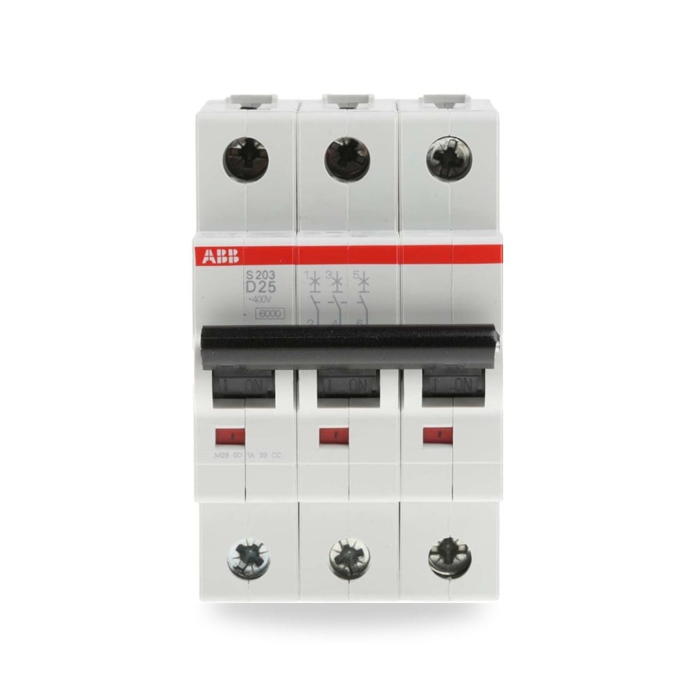 قاطع تيار أوتوماتيكي MCB S200 ثلاثي 25A فئة ريمكو للتوريدات الصناعية (Reemco Industrial)