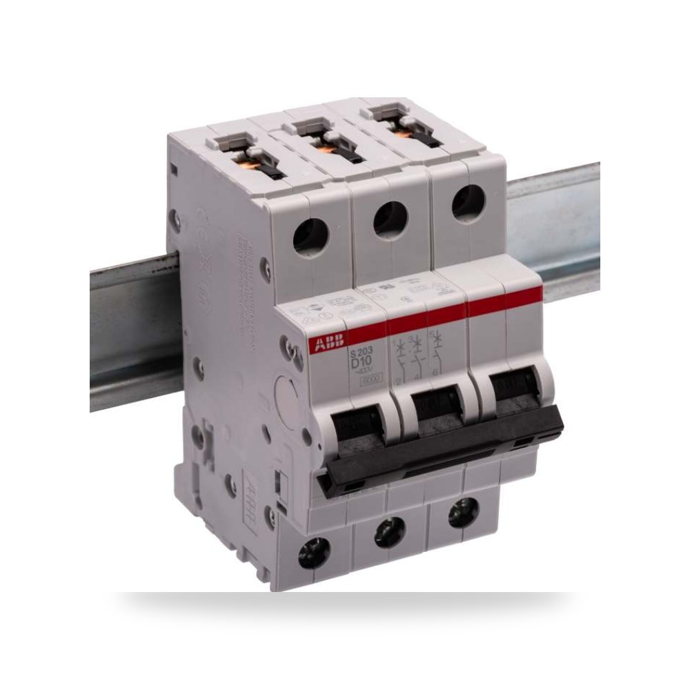 قاطع تيار أوتوماتيكي MCB S200 ثلاثي 10A منحنى ريمكو للتوريدات الصناعية (Reemco Industrial)