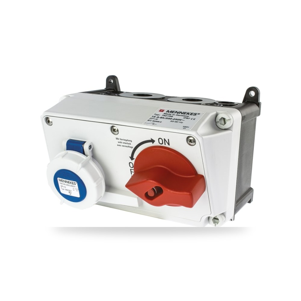 مقبس وفيش قفل أمان صناعي إنترلوك IP67 فولاذي ريمكو للتوريدات الصناعية (Reemco Industrial)