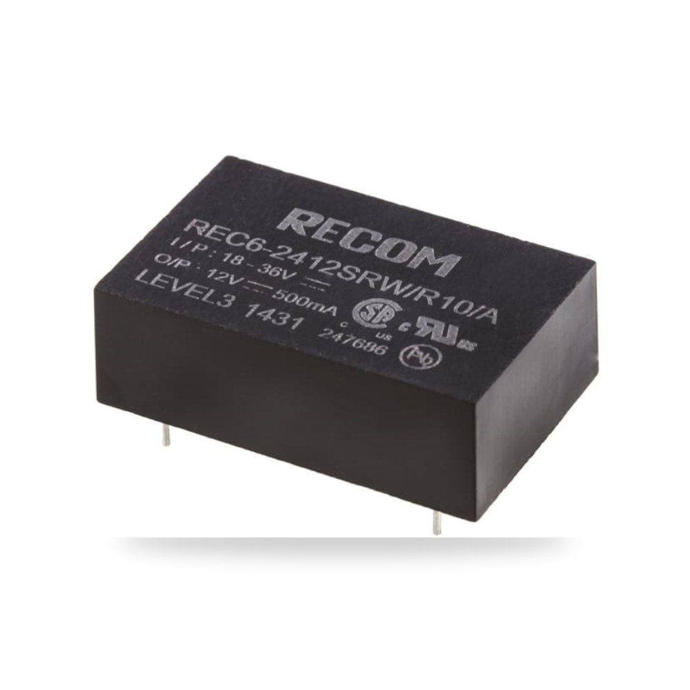 محول جهد DC DC 12 فولت 6 واط صناعي كفاءة ريمكو للتوريدات الصناعية (Reemco Industrial) موديل