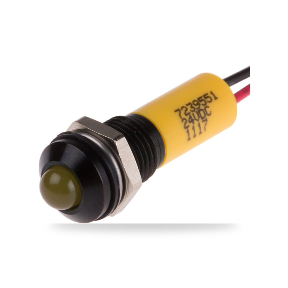 لمبة بيان وإشارة لوحات 24V DC أصفر طراز D RS ريمكو للتوريدات الصناعية (Reemco Industrial)