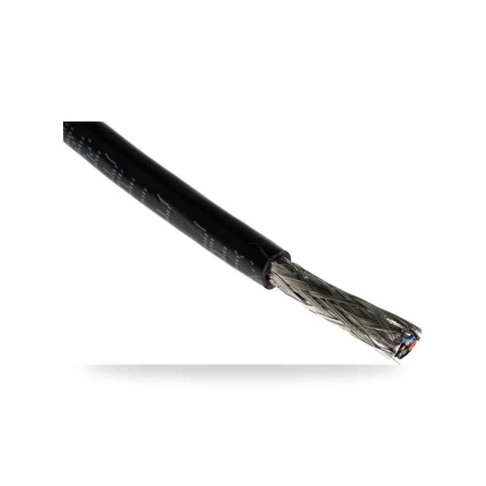 لفة كابل شبكات إيثرنت CAT5E بطول 305 متر أسود أصلي لنقل البيانات والإنترنت