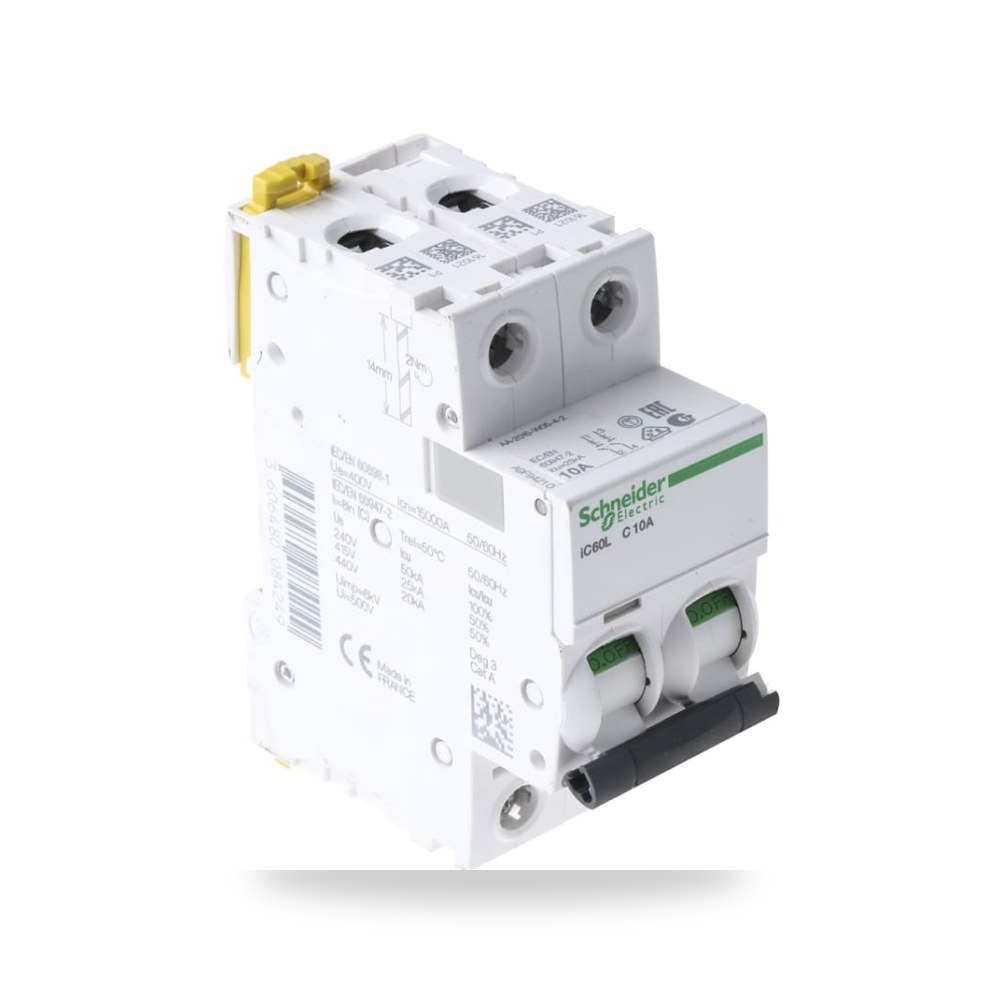 قاطع تيار أوتوماتيكي MCB ثنائي 10A طراز مميز ريمكو للتوريدات الصناعية (Reemco Industrial)