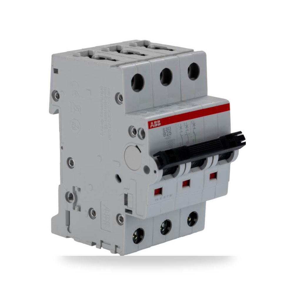 قاطع تيار أوتوماتيكي MCB S200 ثلاثي 25A نسخة ريمكو للتوريدات الصناعية (Reemco Industrial)