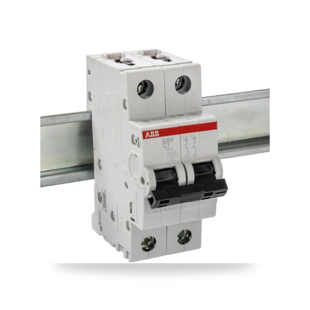 قاطع تيار أوتوماتيكي MCB S200 ثنائي 1A منحنى ريمكو للتوريدات الصناعية (Reemco Industrial)