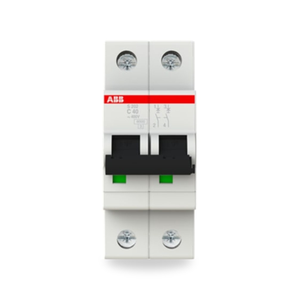 قاطع تيار أوتوماتيكي MCB S200 ثنائي 40A منحنى ريمكو للتوريدات الصناعية (Reemco Industrial)