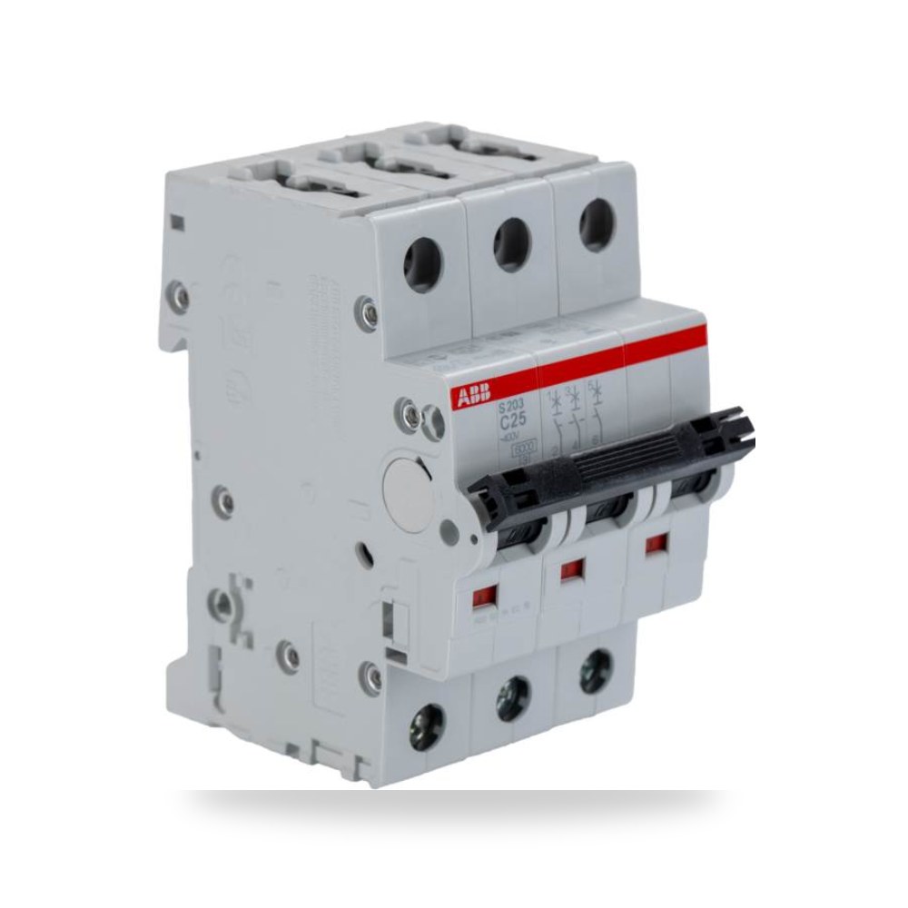 قاطع تيار أوتوماتيكي MCB S200 ثلاثي 25A منحنى ريمكو للتوريدات الصناعية (Reemco Industrial)