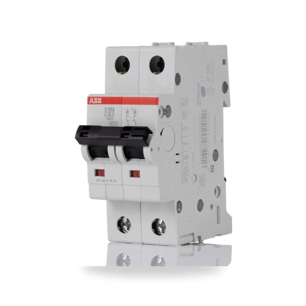 قاطع تيار أوتوماتيكي MCB S200 ثنائي 63A منحنى ريمكو للتوريدات الصناعية (Reemco Industrial)