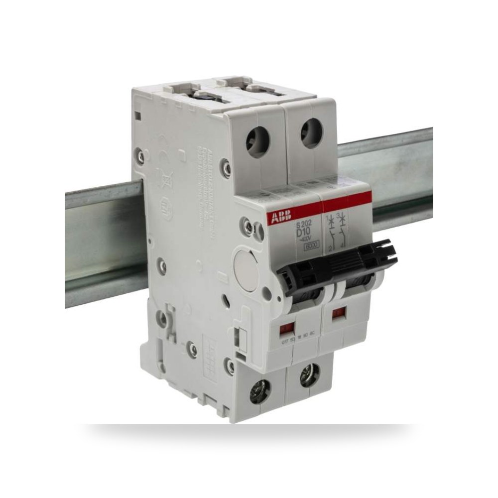 قاطع تيار أوتوماتيكي MCB S200 ثنائي 10A منحنى ريمكو للتوريدات الصناعية (Reemco Industrial)