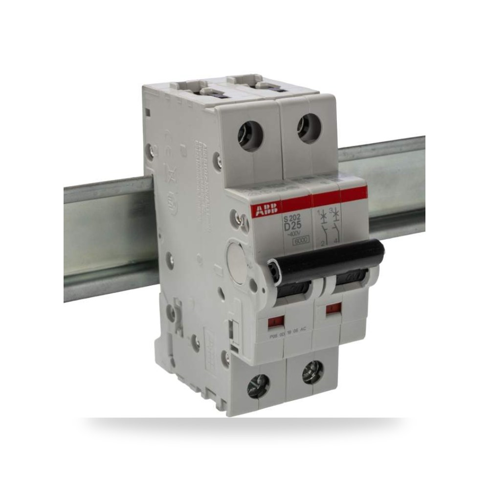 قاطع تيار أوتوماتيكي MCB S200 ثنائي 25A منحنى ريمكو للتوريدات الصناعية (Reemco Industrial)