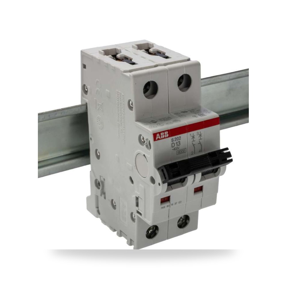 قاطع تيار أوتوماتيكي MCB S200 ثنائي 13A منحنى ريمكو للتوريدات الصناعية (Reemco Industrial)