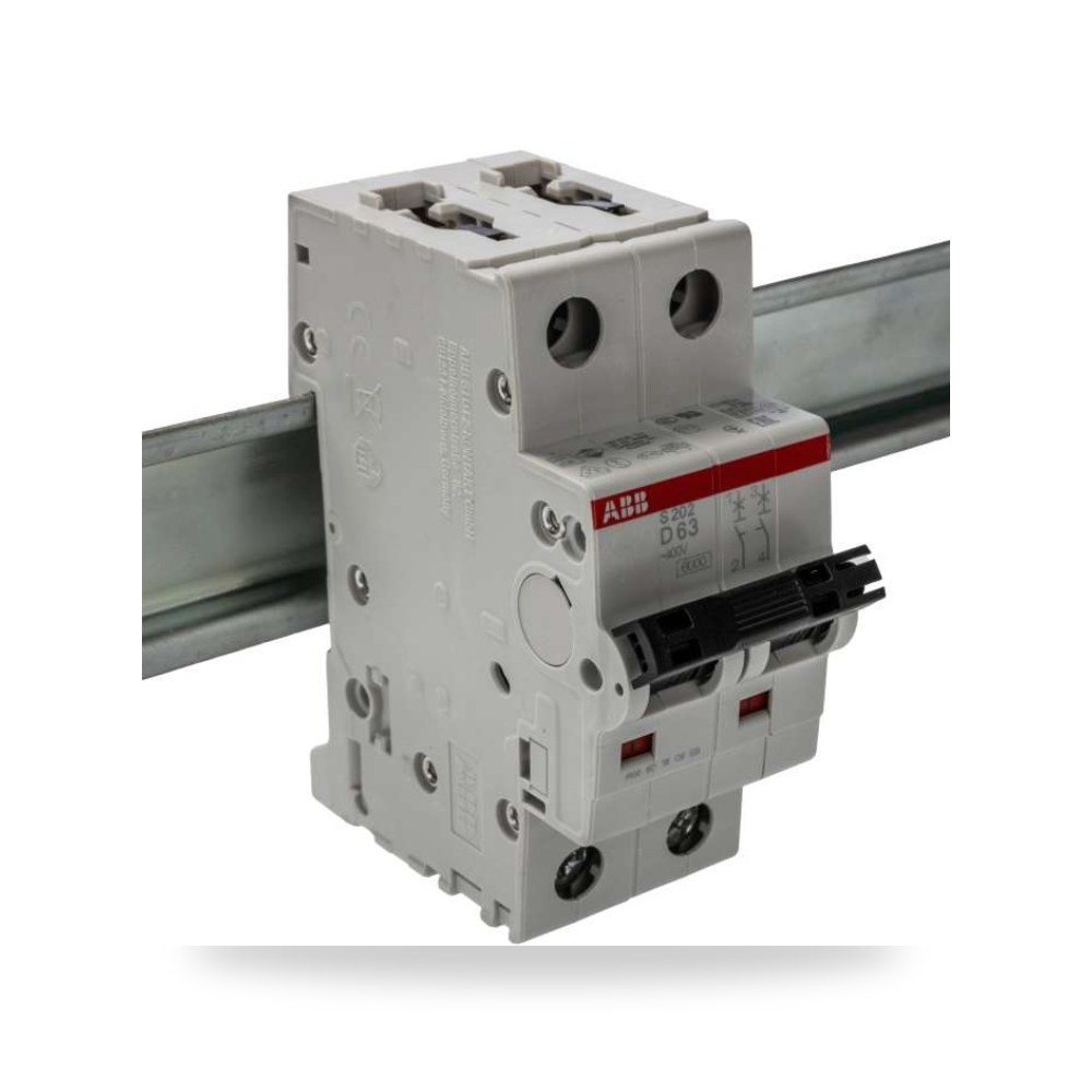 قاطع تيار أوتوماتيكي MCB S200 ثنائي 63A منحنى ريمكو للتوريدات الصناعية (Reemco Industrial)