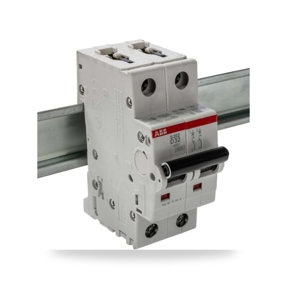 قاطع تيار أوتوماتيكي MCB S200 ثنائي 32A منحنى ريمكو للتوريدات الصناعية (Reemco Industrial)