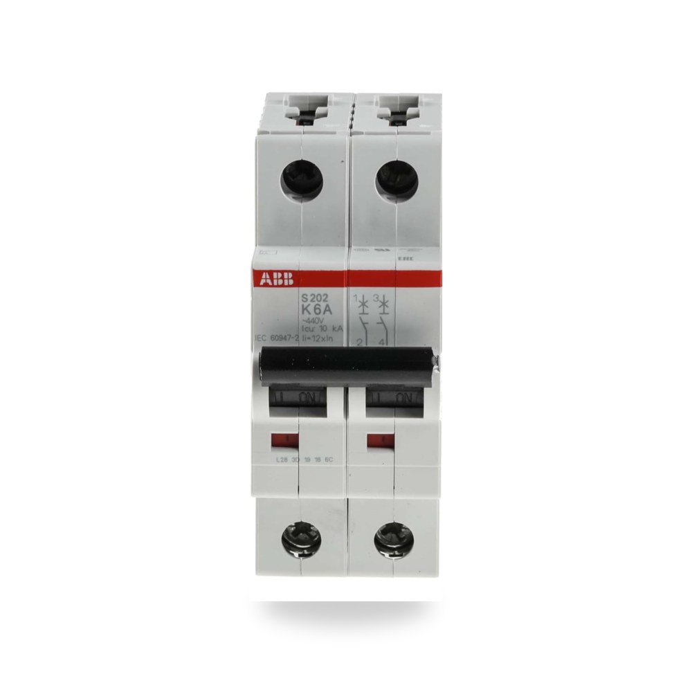 قاطع تيار أوتوماتيكي MCB S200 ثنائي 6A صناعي ريمكو للتوريدات الصناعية (Reemco Industrial)
