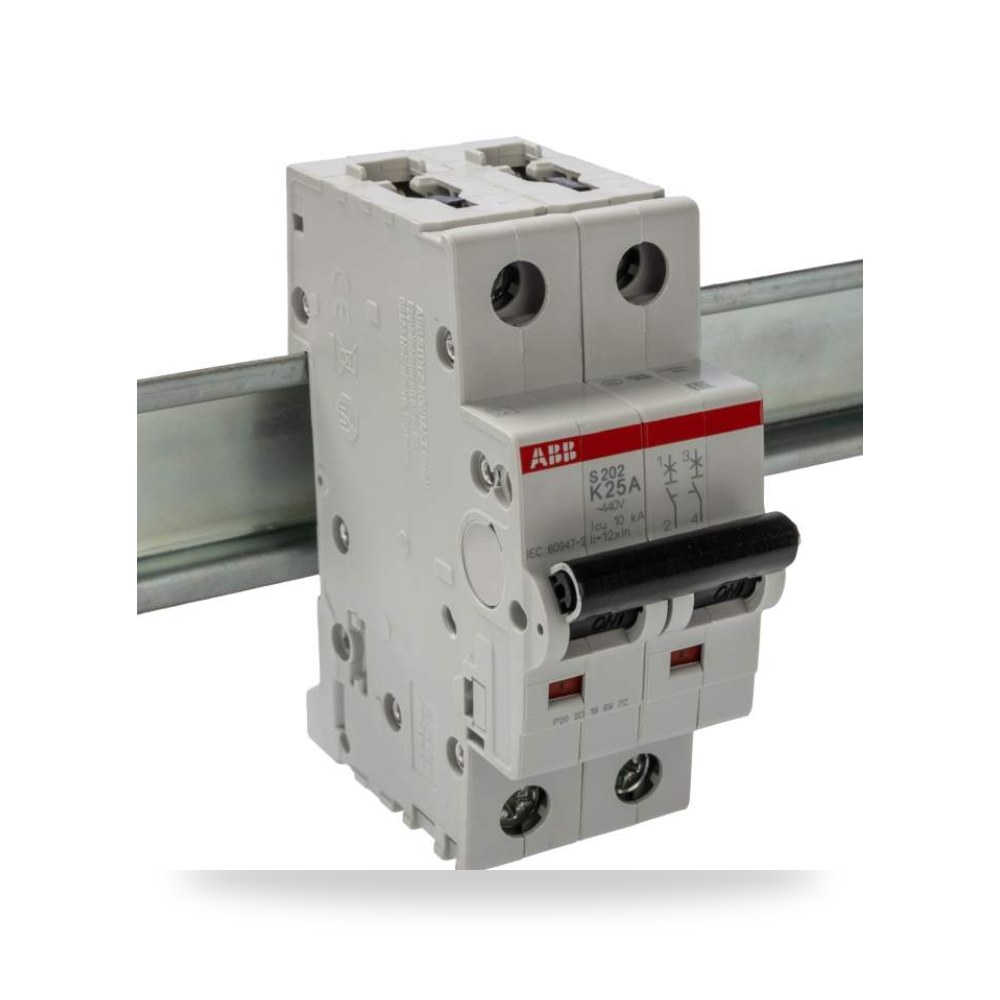 قاطع تيار أوتوماتيكي MCB S200 ثنائي 25A RS ريمكو للتوريدات الصناعية (Reemco Industrial)