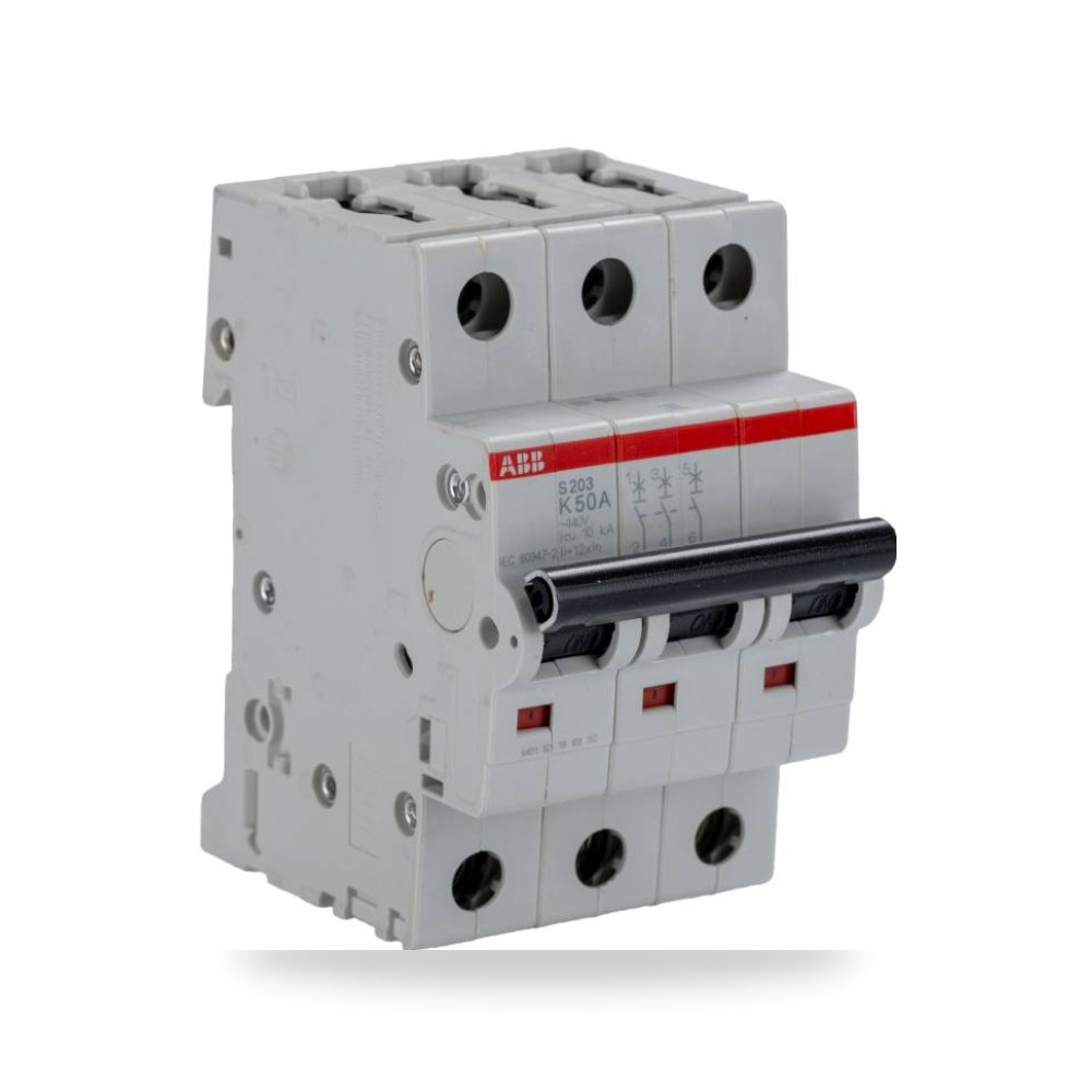 قاطع تيار أوتوماتيكي MCB S200 ثلاثي 50A نسخة ريمكو للتوريدات الصناعية (Reemco Industrial)