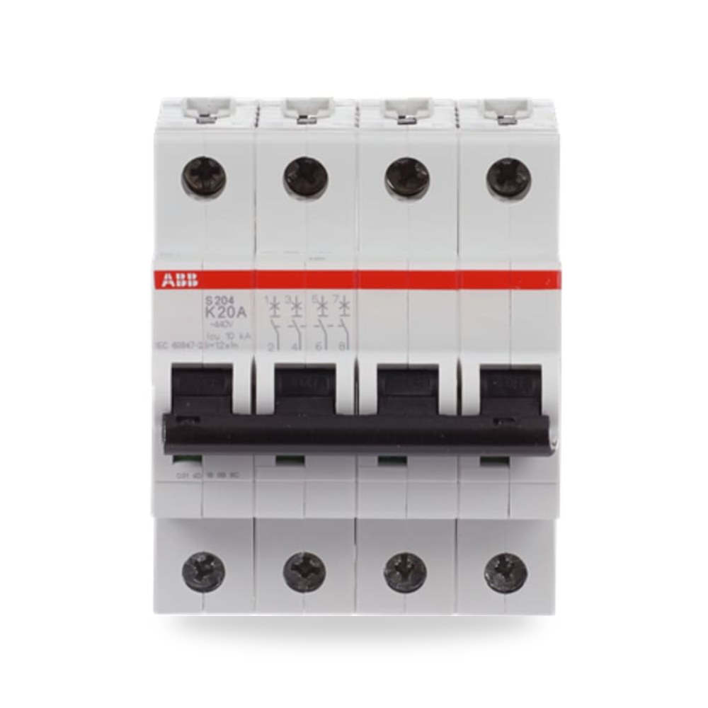 قاطع تيار أوتوماتيكي MCB S200 رباعي 20A صناعي ريمكو للتوريدات الصناعية (Reemco Industrial)